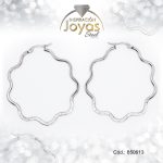 Argolla de Acero Micro Circón Plateado Trébol - 850613