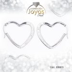 Argolla de Acero Micro Circón Plateado Corazón - 850615