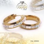 Argolla de Acero Aleación Sintético Dorado Círculo Multi Color - 850640