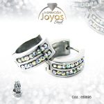 Argolla de Acero Huggies con Circón Plateado Círculo - 850695