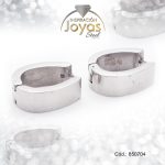 Argolla de Acero Forma Geométrica Plateado Óvalo - 850704