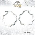 Argolla de Acero Plateado Trébol - 850707