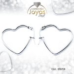 Argolla de Acero Plateado Corazón - 850708
