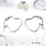 Argolla de Acero Plateado Corazón - 850709