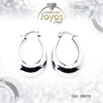 Argolla de Acero Forma Geométrica Plateado Óvalo - 850718