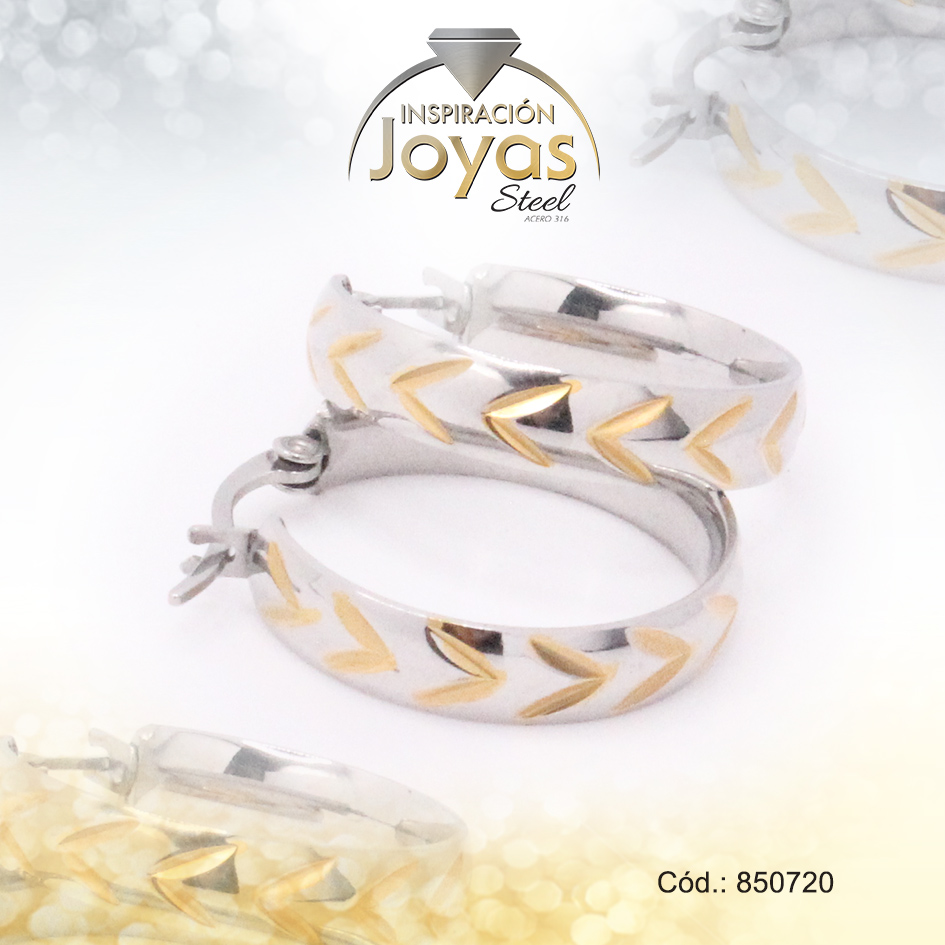 850720 Argolla de Acero Variado 2 Tonos Círculo - 850720 - Imagen 1