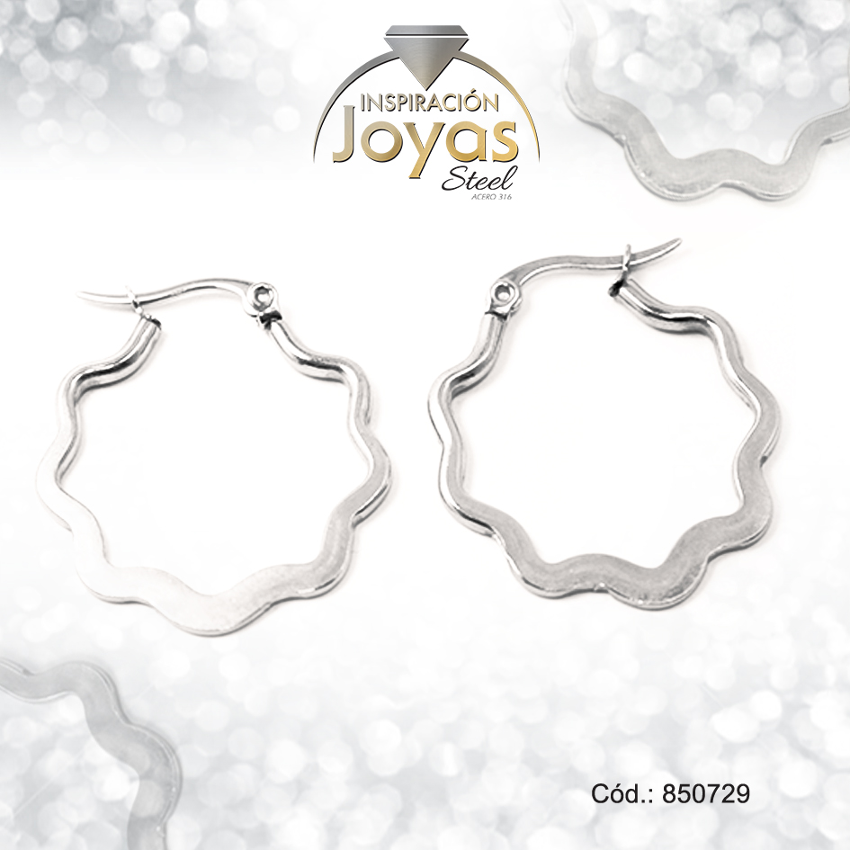 850729 Argolla de Acero Plateado Trébol - 850729 - Imagen 1