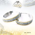 Argolla de Acero Variado 2 Tonos Círculo  - 850734