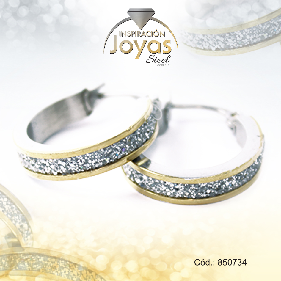 850734 Argolla de Acero Variado 2 Tonos Círculo - 850734 - Imagen 1