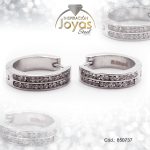 Argolla de Acero Huggies con Circón Plateado Círculo - 850737