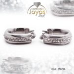 Argolla de Acero Aleación Micro Circón Plateado Círculo  - 850748