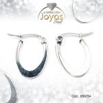 Argolla de Acero Forma Geométrica Plateado Óvalo - 850754