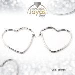 Argolla de Acero Plateado Corazón - 850756