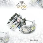 Argolla de Acero Aleación Sintetico Plateado Círculo Multi Color - 850763