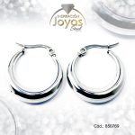 Argolla de Acero Lisa Plateado Círculo  - 850769