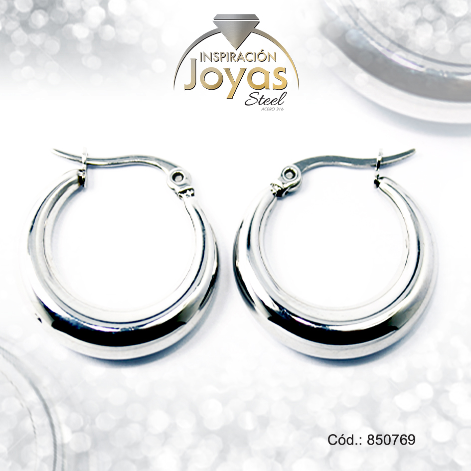 850769 Argolla de Acero Lisa Plateado Círculo - 850769 - Imagen 1