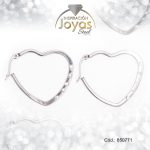 Argolla de Acero Circón Plateado Corazón - 850771