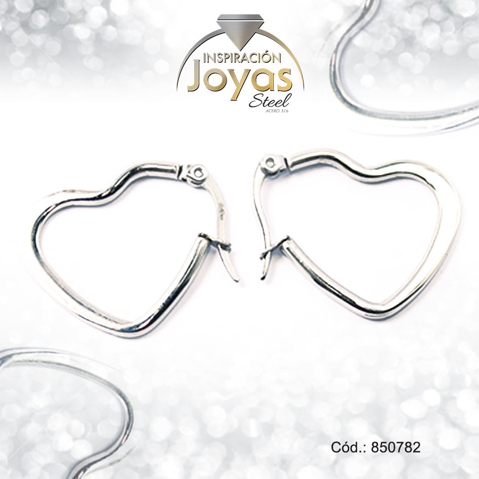 850782 Argolla de Acero Plateado Corazón - 850782 - Imagen 1