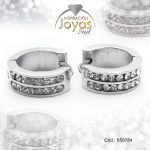 Argolla de Acero Huggies con Circón Plateado Círculo - 850784