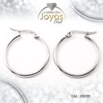 Argolla de Acero Lisa Plateado Círculo  - 850785