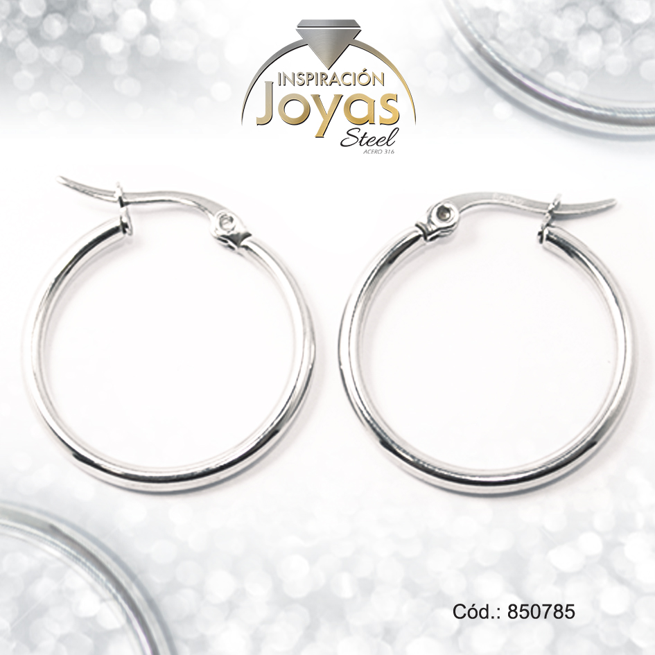 850785 Argolla de Acero Lisa Plateado Círculo - 850785 - Imagen 1