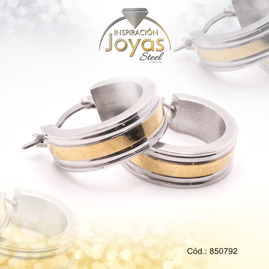 850792 Argolla de Acero Variado 2 Tonos Círculo - 850792 - Imagen 1