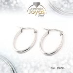 Argolla de Acero Forma Geométrica Plateado Óvalo - 850793