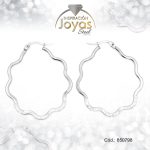 Argolla de Acero Micro Circón Plateado Trébol - 850798