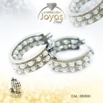 Argolla de Acero Aleación Sintético 2 Tonos Círculo Blanco - 850800