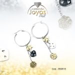 Argolla de Acero Colgante 2 Tonos Mariposa, Corazon, Trebol  - 850815