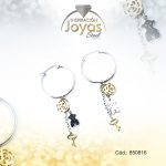 Argolla de Acero Colgante 2 Tonos Llave, Oso, Trebol  - 850816