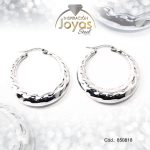 Argolla de Acero Variado Plateado Círculo  - 850818