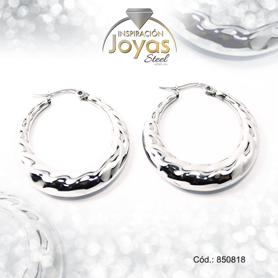 850818 Argolla de Acero Variado Plateado Círculo - 850818 - Imagen 1