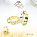 Argolla de Acero Aleación Ojo De Gato Dorado Círculo Melon - 850821