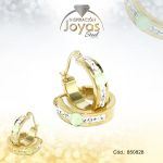 Argolla de Acero Aleación Ojo De Gato Dorado Círculo Verde - 850828