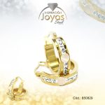 Argolla de Acero Aleación Ojo De Gato Dorado Círculo Melon - 850829