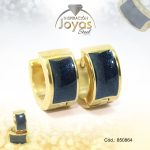 Argolla de Acero Huggies con Piedra Dorado Círculo Azul - 850864