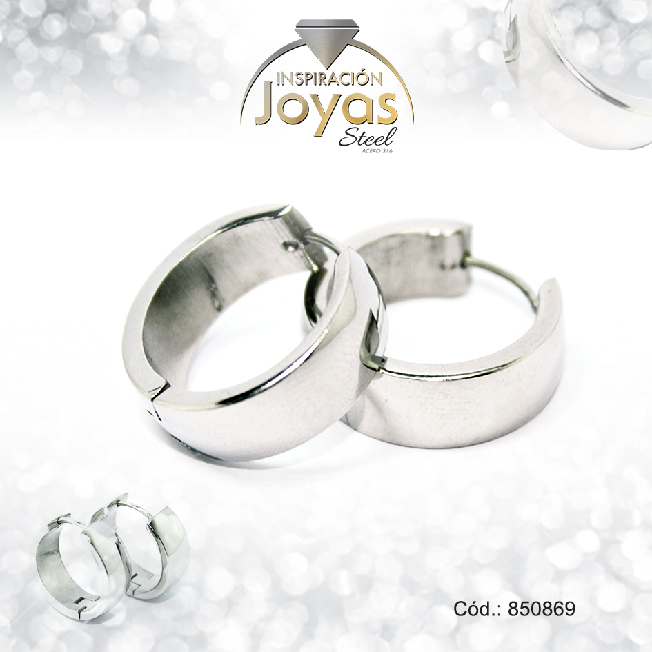 850869 Argolla de Acero Huggies Plateado Círculo - 850869 - Imagen 1