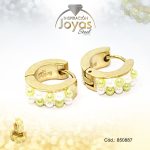 Argolla de Acero Huggies con Material Sintético Dorado Círculo Amarillo - 850887