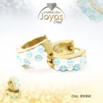 Argolla de Acero Huggies con Material Sintetico Dorado Círculo Verde - 850890