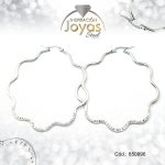 Argolla de Acero Micro Circón Plateado Trébol - 850896