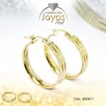 Argolla de Acero Variado Dorado Círculo  - 850911