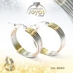 Argolla de Acero Variado 3 Tonos Círculo  - 850923