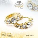 Argolla de Acero Aleación Circón Dorado Círculo  - 850932