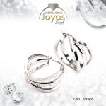 Argolla de Acero Aleación Micro Circón Plateado Círculo  - 850935