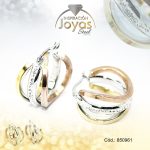 Argolla de Acero Aleación Micro Circón 3 Tonos Círculo  - 850961