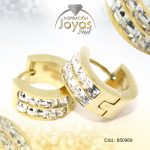 Argolla de Acero Huggies con Circón Dorado Círculo - 850969