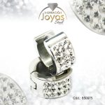 Argolla de Acero Huggies con Circón Plateado Círculo - 850975