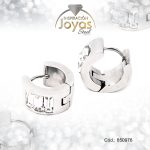 Argolla de Acero Huggies con Circón Plateado Círculo - 850976