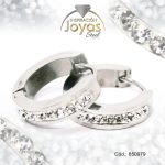 Argolla de Acero Huggies con Circón Plateado Círculo - 850979